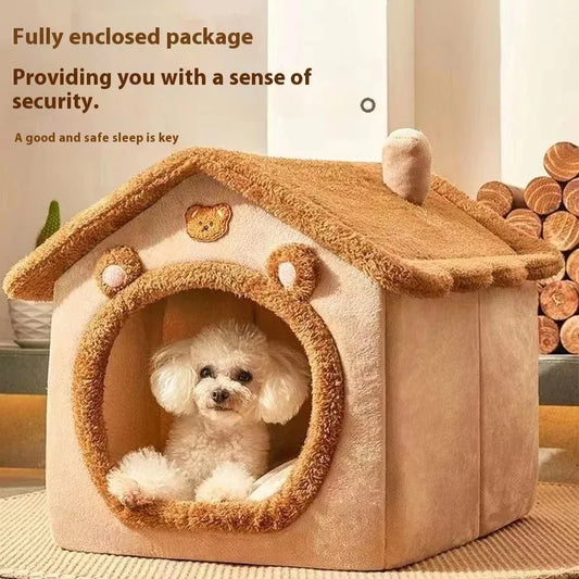 Pets Tent Cozy Cave Nest Indoor Pet Deep Sleep Comfort Cat Bed Little Mat Basket Small Dog House Products Semi-enclosed Cat Bed