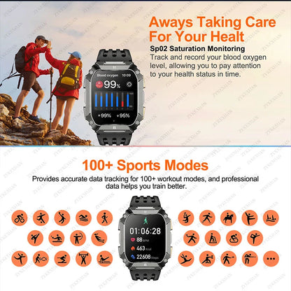 New 1000mAh Battery Smart Watch, 1.95 Inch AMOLED Screen, Men Outdoorsports Watch, IP68 Waterproof Bluetooth Call Sports Smartwatch