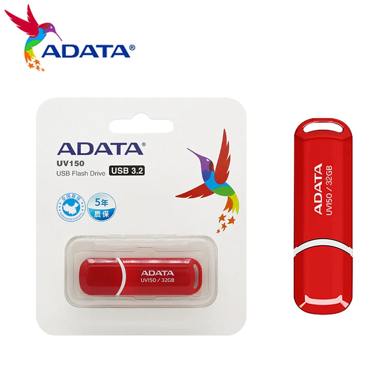 ADATA UV150 USB3.2 High-speed Flash Drive Plug And Play Easy Portable USB Flash Drive Black 256GB 128GB 64GB 32GB