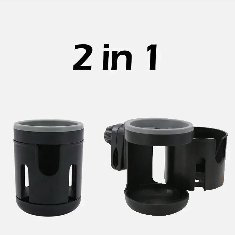 Soporte para teléfono para portavasos de cochecito, soporte para taza de leche, conversión de 2 tazas para accesorios universales de cochecito de bebé