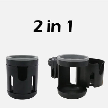 Soporte para teléfono para portavasos de cochecito, soporte para taza de leche, conversión de 2 tazas para accesorios universales de cochecito de bebé