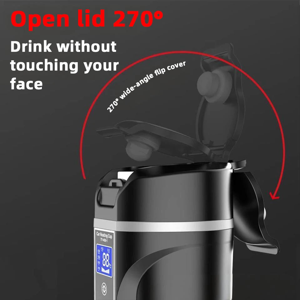 12V24V 500ML Electric Heating Car Water Cup Coffee Milk Dry Boil Protection Travel Kettle Stainless Steel Car Winter Accessories