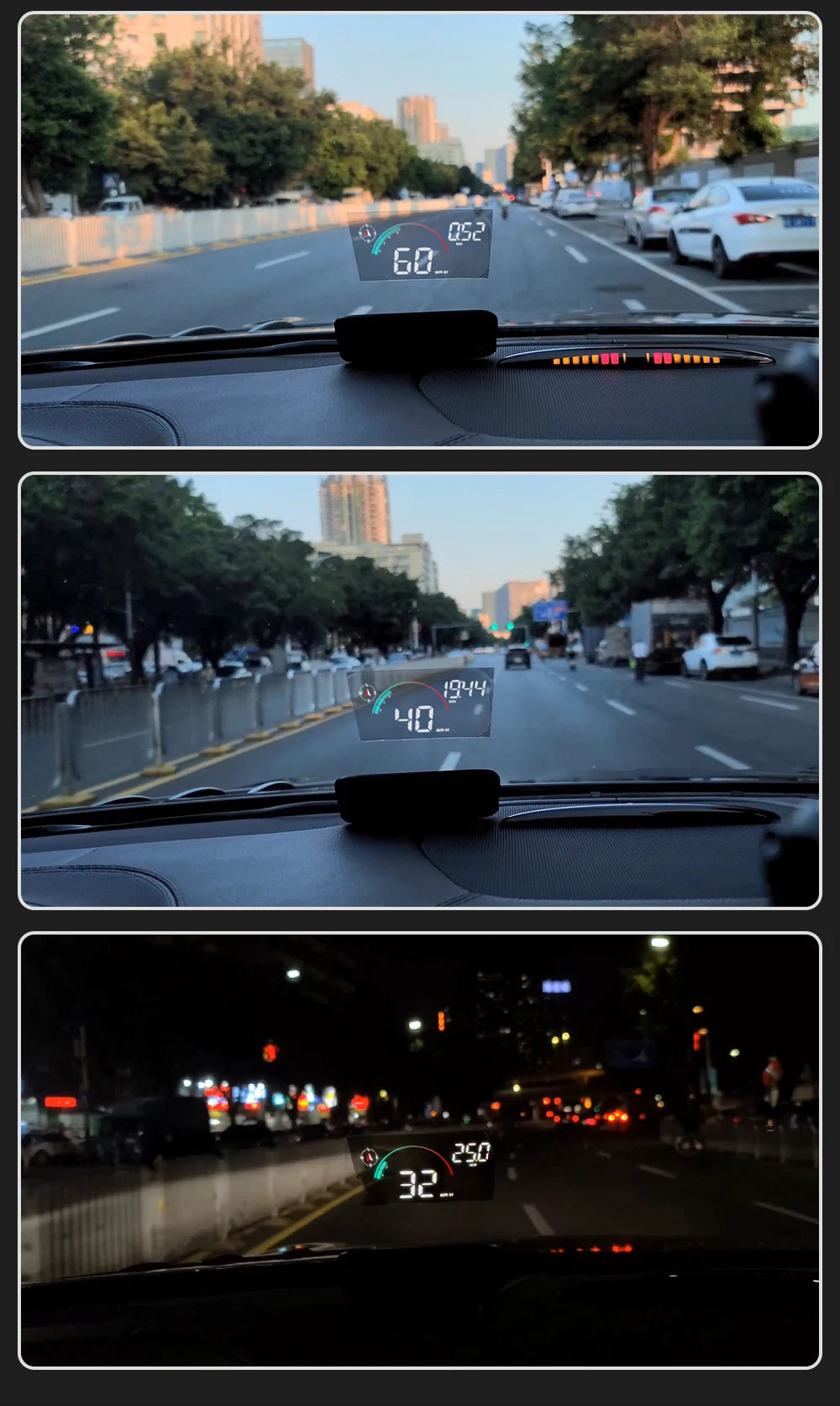 Car HUD, Head Up Display, Universal Digital GPS Speedometer, HD LCD Projection On Glass Windshield Projector for All Cars, M22