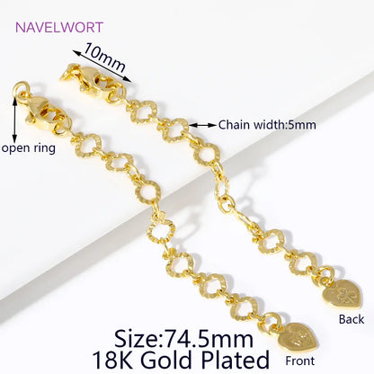 1/3/5Pcs/lot, 18K Gold Plated Round Extension Chain For Jewelry Making, Brass Extended Tail Chain, DIY Necklace Accessories