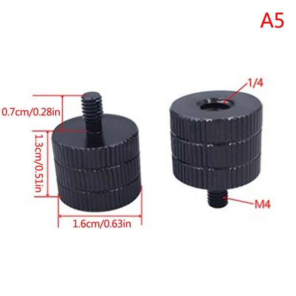 1/4 to M4 M5 M6 M8 M10 Conversion Screw 3/8" Male to Female Thread Screw Mount Converter Standard 1/4 Mount Adapter Screw