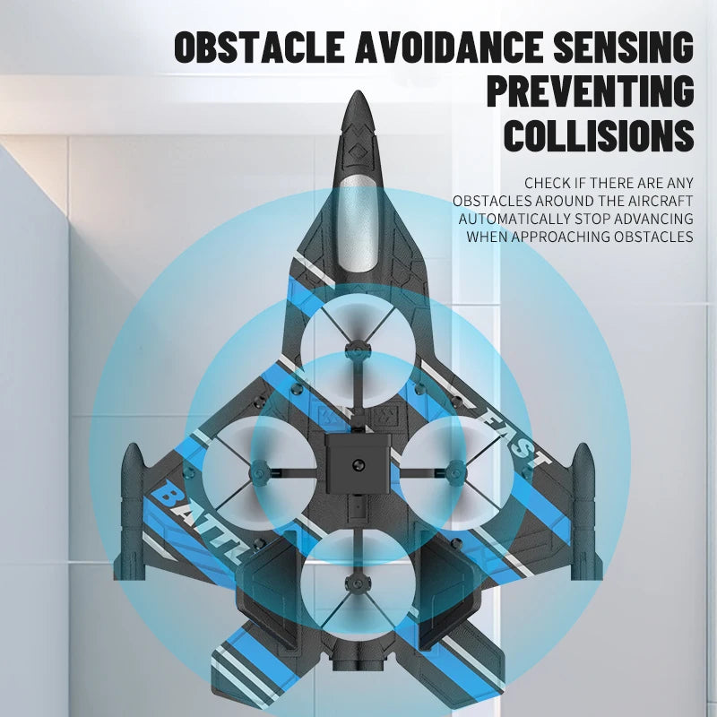 Aircraft RC Plane with Camera Remote Control Helicopter Obstacle Avoidance Fighter 2.4G Airplane EPP Foam Kids Christmas Toys