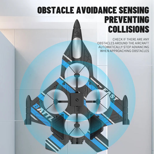 Aircraft RC Plane with Camera Remote Control Helicopter Obstacle Avoidance Fighter 2.4G Airplane EPP Foam Kids Christmas Toys