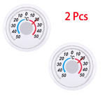 Round Plastic Outdoor Indoor Door Window Thermometer with Pointer - Humidity Temperature Measurement Tool Hygrometer Home Garden