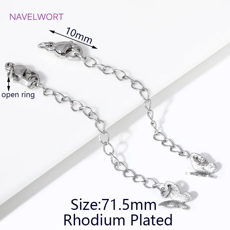 1/3/5Pcs/lot, 18K Gold Plated Round Extension Chain For Jewelry Making, Brass Extended Tail Chain, DIY Necklace Accessories