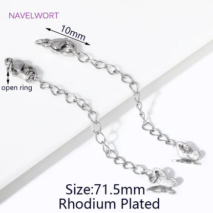 1/3/5Pcs/lot, 18K Gold Plated Round Extension Chain For Jewelry Making, Brass Extended Tail Chain, DIY Necklace Accessories