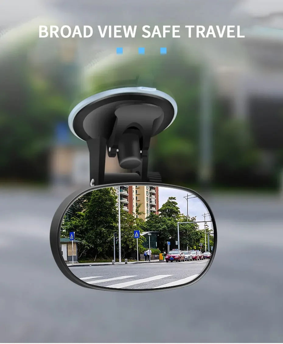 Car Interior Baby Mirrors, 360 Degrees Rotatable Windshield Sucker Sun Visor Plate Clips Mirror, Baby Kid Back Seat Observe Mirror