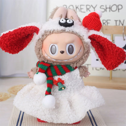 Labubu Accessories Clothes Suitable For V1 V2 V3 Labubu  Christmas Deer Set Labubu Red clothing Christmas Fashion Gift