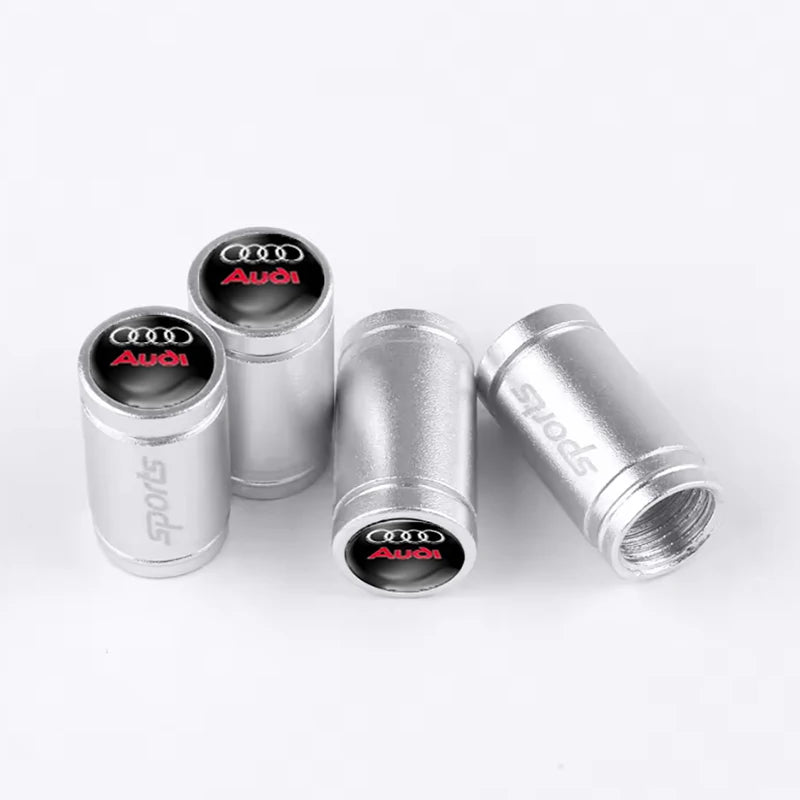 4 unids tapa de válvula de coche, tapas de válvula de rueda, cubierta antipolvo, accesorios de neumático para Audi S line Sports A1 A3 A4 A5 A6 A7 A8 Q2 Q3 Q5 Q7 TT S5 S3 S4