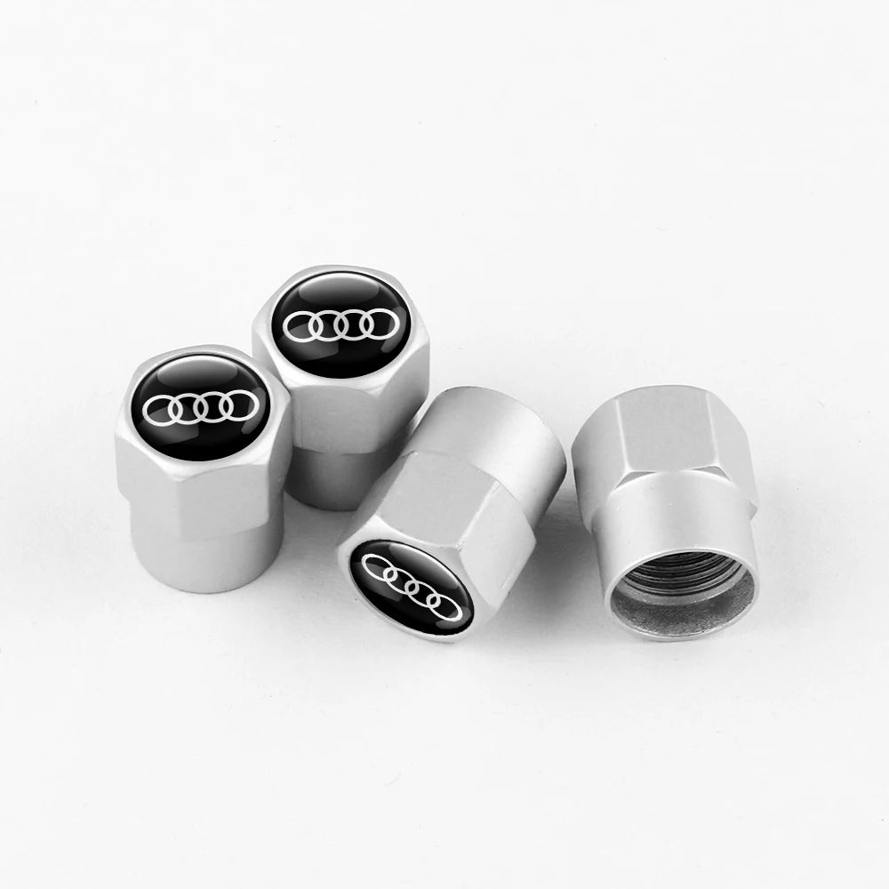 4Pcs Metal Alloy Car Wheel Tire Air Valve Caps Cover For Audi A3 A4 b6 b8 b7 A6 A8 S Line S3 S4 S6 Q3 Q5 Q7 Q8 Auto Accessories