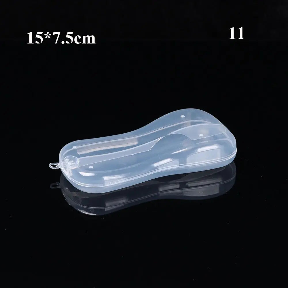 Various Shapes Plastic Transparent Storage Box, Small Items Sundries Organizer Case, Jewelry Earrings Rings Beads Container Tools