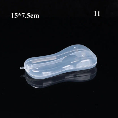 Various Shapes Plastic Transparent Storage Box, Small Items Sundries Organizer Case, Jewelry Earrings Rings Beads Container Tools
