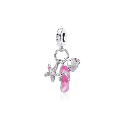 New 925 Silver Octopus crab Charm Bead Sea turtle starfish Seahorse dolphin Pendant Fit Original Bracelet Women DIY Jewelry Gift