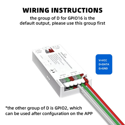 DOMRAEM ESP32 USB-C WLED Digital LED controller RGB IC DIY APP 16A fuse Works with HA/MQTT/Alex WS2811/12/12B/14/05 Sk6812 Strip