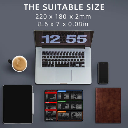 EXCO Shortcuts Mouse Pad Small Office Software Excel Mousepad Smooth Cloth with Non-Slip Rubber Base for Home Computer Laptop