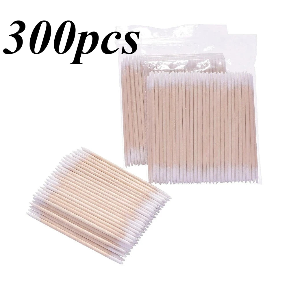 100/300/500/700/900Pcs Double-Tipped Cotton Swabs, for Tattooed Eyebrows, Beauty Makeup Tools for Wiping, Nail Polish Wiping