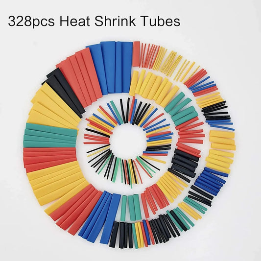 164/328 PCS Heat Shrink Tubing 2:1 Wire Cable Wrap Assortment Electrical Insulation Tube Kit 5 Colors 8 Sizes