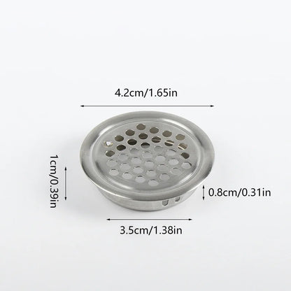 1Pc, Round Stainless Steel  Ventilation Cover, Louver Air Vent Grill Mesh Hole Cover For Wardrobe Cabinet, Furniture Accessories