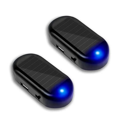 SEAMETAL 1/2PCS Solar Powered Simulated Dummy Alarm Light Wireless Car Fake Security Light Warning Lamp Anti Theft LED Flashing