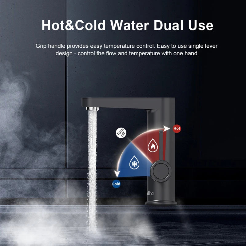 Briwellna Electric Water Heater Hot Water Faucet 2-in-1 Basin Tap Tankless Geyser 220V Instant Water Heater Faucet For Home