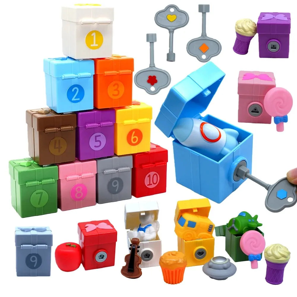Montessori Train/Surprise Party Gift Set: Toddler Learning Toys, Counting & Sorting Toys, Fine Motor Finger Puppet Games for Kids