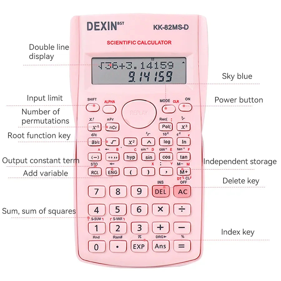 Multifunctional Scientific Calculator for Students, Simple Portable Large Screen Function Calculator, Stationery for School and Office