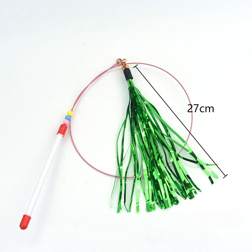 Interactive Cat Toy Hands-Free Cat Stick Playing Kitten Playing Teaser Wand Toy Suction Cup Bird/Feather Cat Wand Pet Supplies