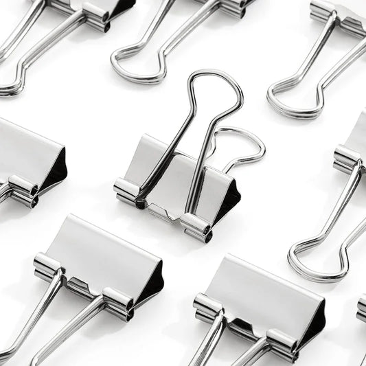 5-30Pcs Binder Clips File Metal Paper Clips Silvery Paper Clip Clamp 15/19/32/40/50mm Stationery Clip Office School Supplies