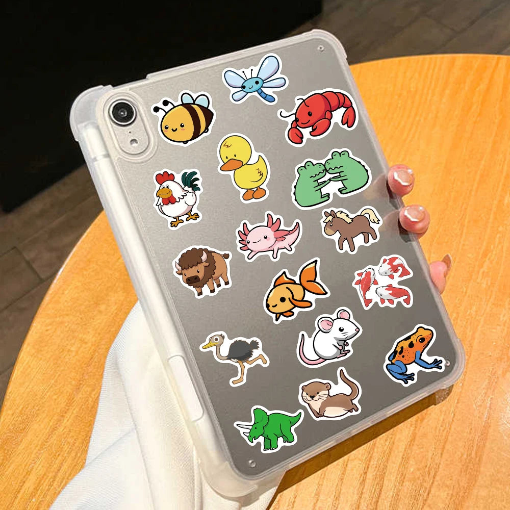 100/200pcs Cartoon Cute Animals Stickers Decals For Laptop Scrapbook Refrigerator Skateboard Helmet DIY Aesthetic Stickers