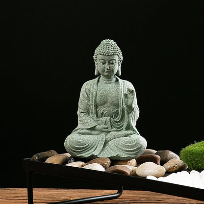 Buddha Statue, Fish Tank Decoration, Mini Buddhism Figurine Desk Topper, Tablescape Decor, Home Zen Statue
