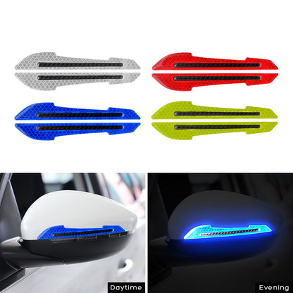 2Pcs/set, Car Rearview Mirror Reflective Sticker, Safety Warning Reflective Sticker, Car Rearview Mirror Decorative Strip