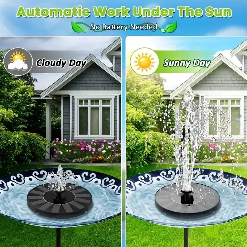 13cm, 16cm, 18cm Solar Fountain Pumps - Ideal for Outdoor Garden Pools, Bird Baths, Small Ponds. 8-Nozzle Floating Model