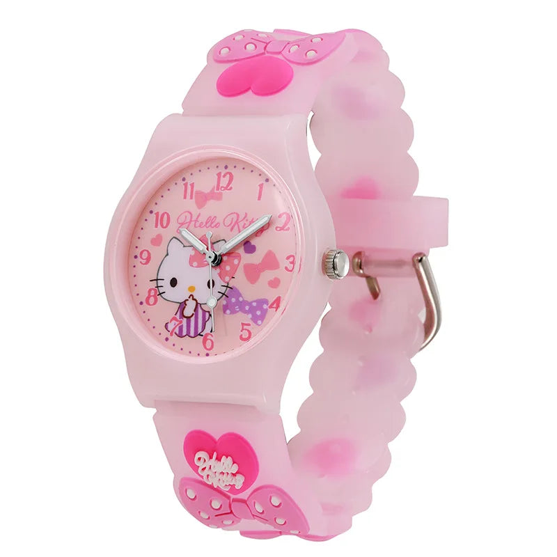 Cute 3D Hello Kitty Watches for Girls Cartoon Pattern Kuromi Waterproof Quartz Children Watch Wrist Clock Kids Gift reloj nina