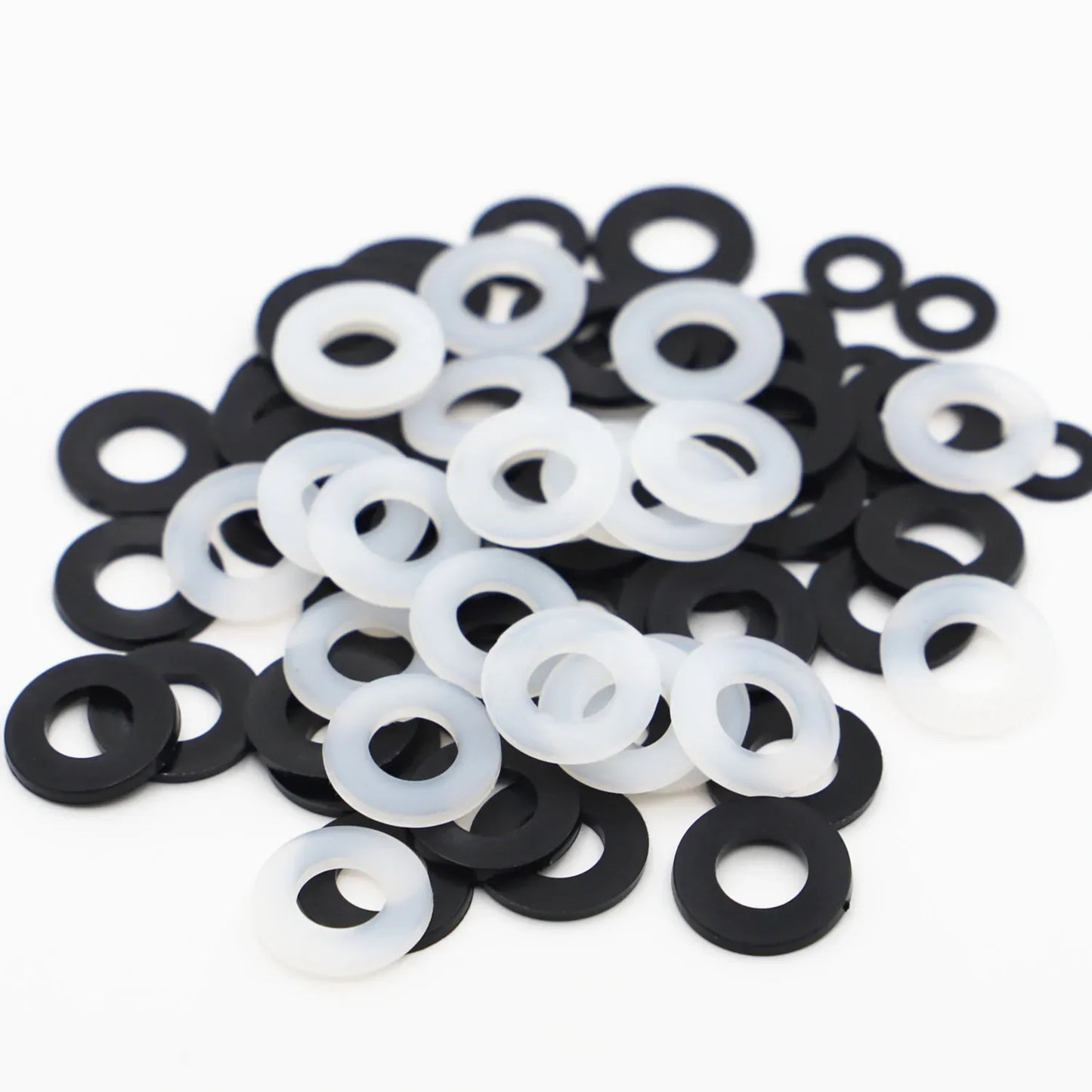 50/100 x M2 M2.5 M3 M4 M5 M6 M8 M10 M12, White Black Plastic Nylon Flat Washer, Plane Spacer, Insulation Gasket Ring For Screw Bolt