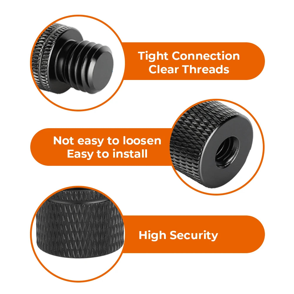 HDRig Universal 1/4"-20 Female to 1/4" 3/8" M4 M5 M6 M8 M10 M12 Male Threaded Screws Mount Adapters Tripod Camera