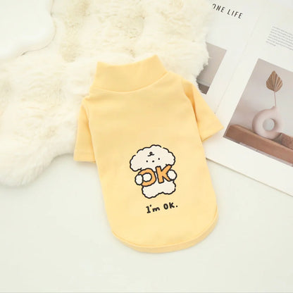 Dog Autumn/Winter Plush Hoodie Cute Cartoon Dog Warm Base Coat Pet Double-Sided German Plush Thick High-Neck Coat