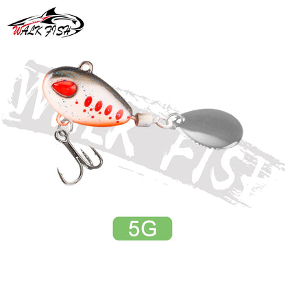 WALK FISH Sinking 3g-21g VIB Lure Spoon Spinner Fishing Bait Wobblers Metal Jig Rotating Sequin Tail Far Casting For Sea Bass