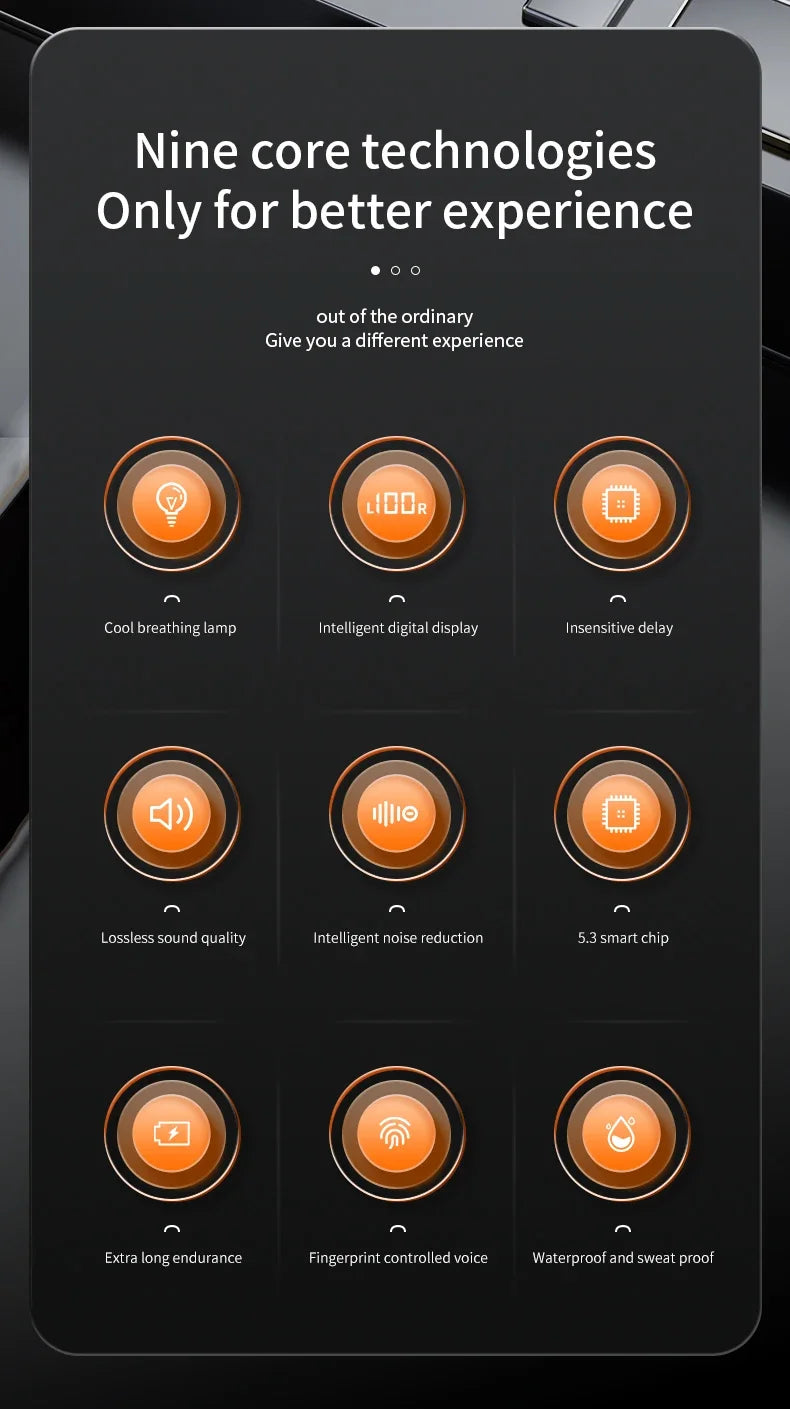 Sleep Wireless Earphone TWS Bluetooth 5.3 Headphones Hidden Earbuds IPX5 Waterproof Noise Reduction Sports Headset