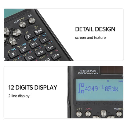 Scientific Calculators Math Calculator with 417 Functions 10+2 Digit Display Dual Power Supply Ideal for Teachers Students