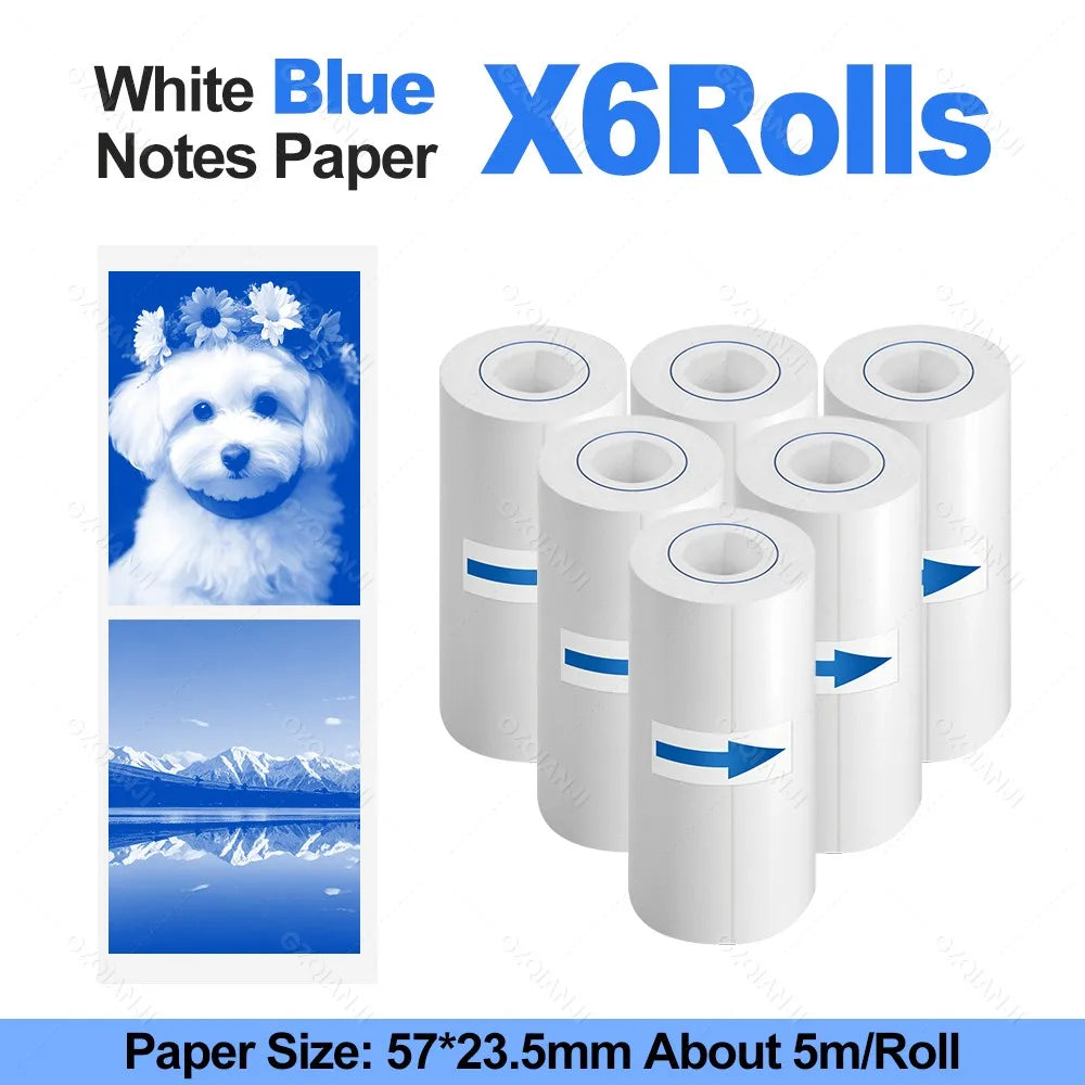 Thermal Printer Papers 57mm Color Papers for Camera Instant Print Kids Camera Printing Inkless Mini Portable Photo Printer