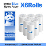 Thermal Printer Papers 57mm Color Papers for Camera Instant Print Kids Camera Printing Inkless Mini Portable Photo Printer