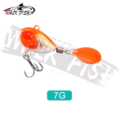 WALK FISH Sinking 3g-21g VIB Lure Spoon Spinner Fishing Bait Wobblers Metal Jig Rotating Sequin Tail Far Casting For Sea Bass