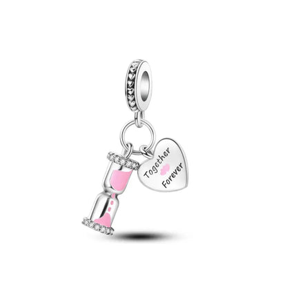 Hot Selling 925 Silver Pink Cake, Dog Paw, Luggage, Cup Bead Pendant Suitable for European Original Bracelet DIY Exquisite Jewelry