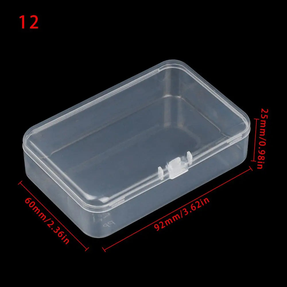 Various Shapes Plastic Transparent Storage Box, Small Items Sundries Organizer Case, Jewelry Earrings Rings Beads Container Tools