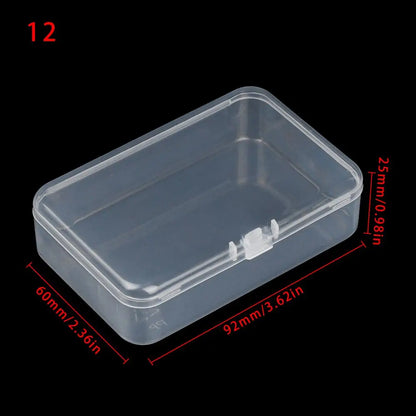 Various Shapes Plastic Transparent Storage Box, Small Items Sundries Organizer Case, Jewelry Earrings Rings Beads Container Tools