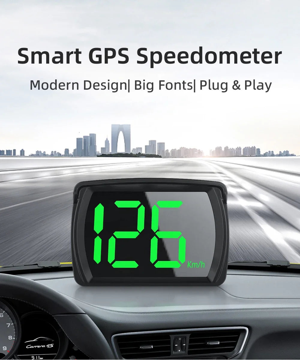 New M22 Car GPS Head-Up Display Speed, RPM (Revolutions Per Minute) in KMH (Kilometers Per Hour) or MPH (Miles Per Hour), HUD GPS Speedometer Projector Screen Dashboard with Odometer and Overspeed Alarm